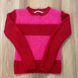 Tommy Hilfiger Mohair Red and Pink Sweater NWOT